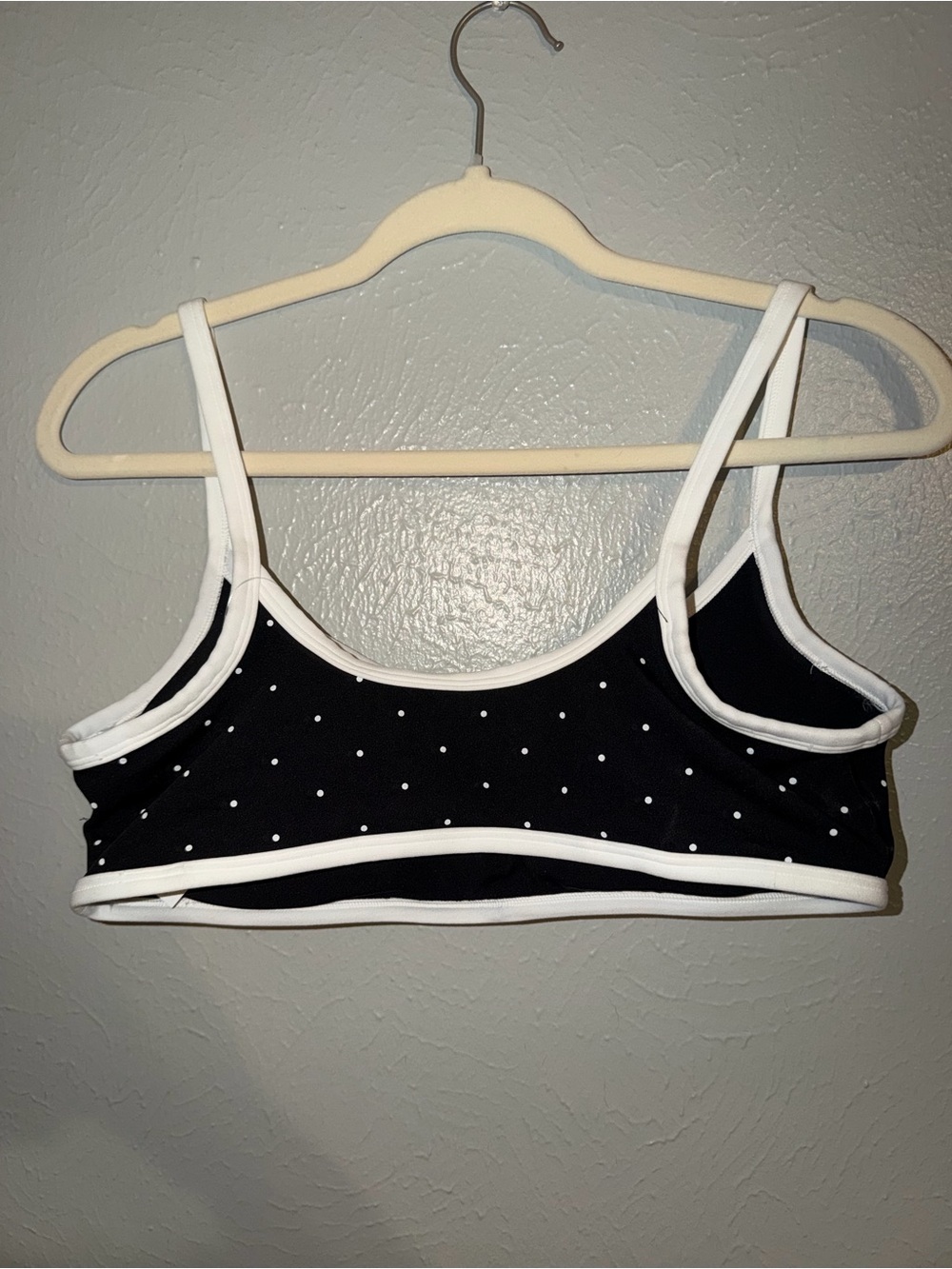 aerie Black Polka Dot Bralette with White Trim - Picture 2 of 4